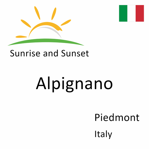 Sunrise and sunset times for Alpignano, Piedmont, Italy