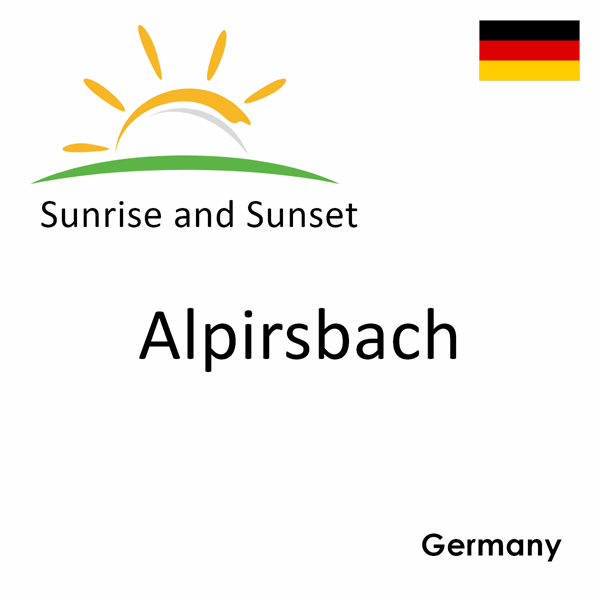 Sunrise and sunset times for Alpirsbach, Germany