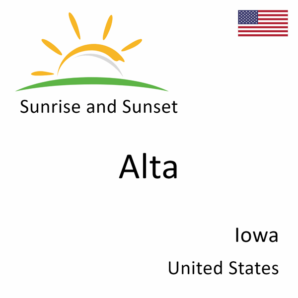 Sunrise and sunset times for Alta, Iowa, United States