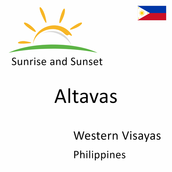 Sunrise and sunset times for Altavas, Western Visayas, Philippines