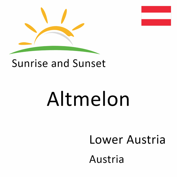 Sunrise and sunset times for Altmelon, Lower Austria, Austria