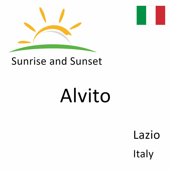 Sunrise and sunset times for Alvito, Lazio, Italy