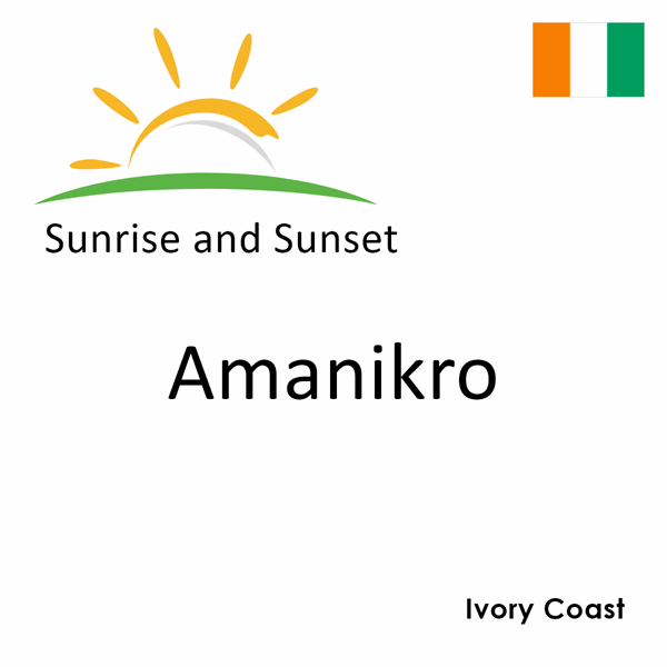 Sunrise and sunset times for Amanikro, Ivory Coast