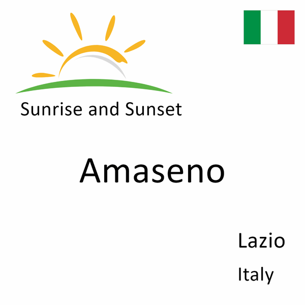 Sunrise and sunset times for Amaseno, Lazio, Italy