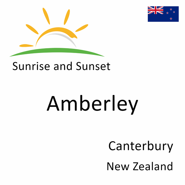 Sunrise and sunset times for Amberley, Canterbury, New Zealand