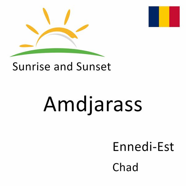 Sunrise and sunset times for Amdjarass, Ennedi-Est, Chad