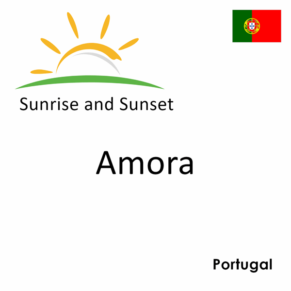 Sunrise and sunset times for Amora, Portugal