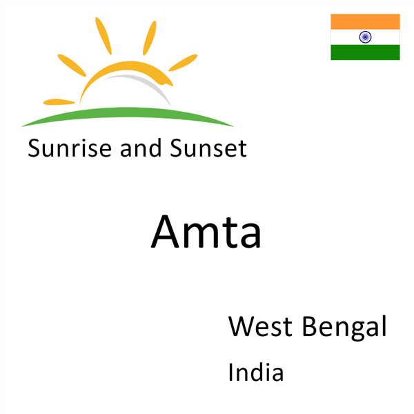 Sunrise and sunset times for Amta, West Bengal, India