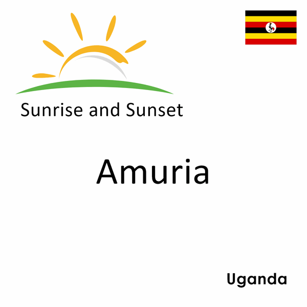 Sunrise and sunset times for Amuria, Uganda