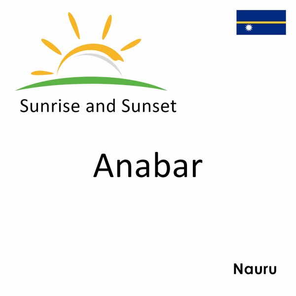 Sunrise and sunset times for Anabar, Nauru