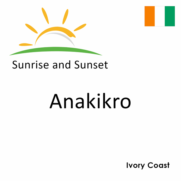 Sunrise and sunset times for Anakikro, Ivory Coast