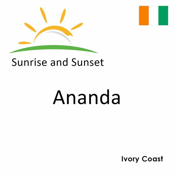 Sunrise and sunset times for Ananda, Ivory Coast