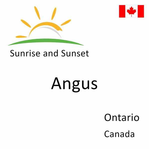 Sunrise and sunset times for Angus, Ontario, Canada