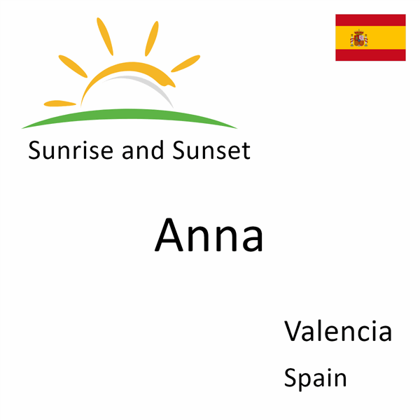 Sunrise and sunset times for Anna, Valencia, Spain