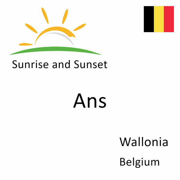 Sunrise and sunset times for Ans, Wallonia, Belgium
