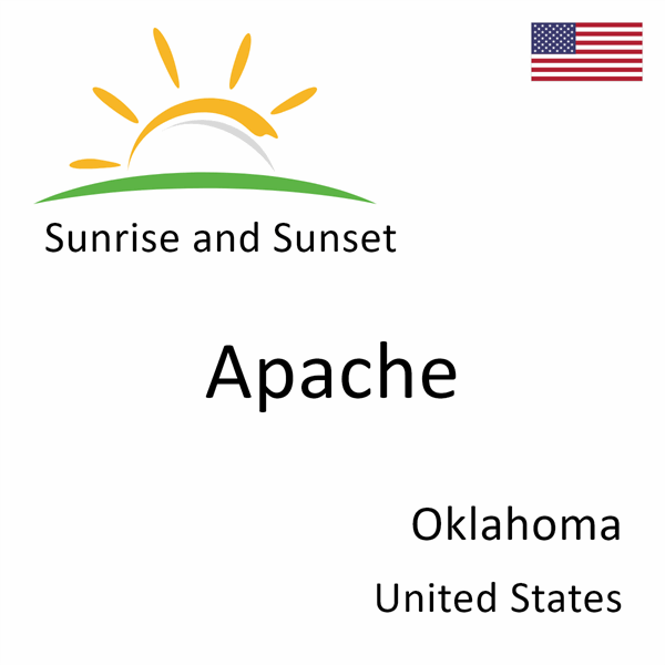 Sunrise and sunset times for Apache, Oklahoma, United States