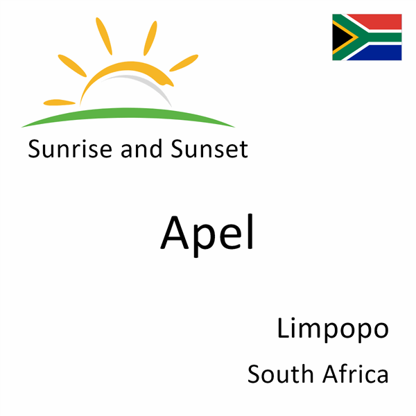 Sunrise and sunset times for Apel, Limpopo, South Africa