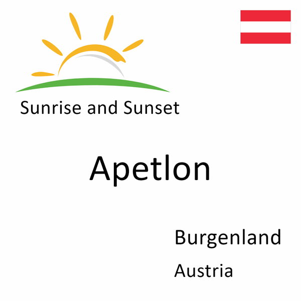 Sunrise and sunset times for Apetlon, Burgenland, Austria