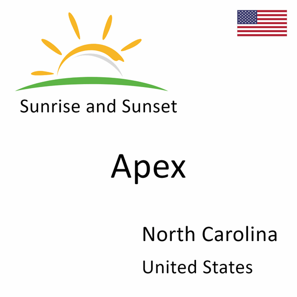Sunrise and sunset times for Apex, North Carolina, United States