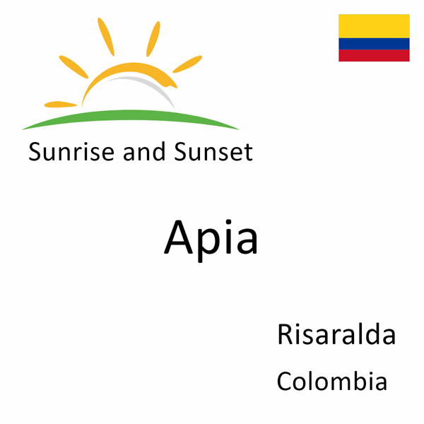 Sunrise and sunset times for Apia, Risaralda, Colombia