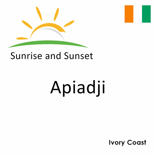 Sunrise and sunset times for Apiadji, Ivory Coast