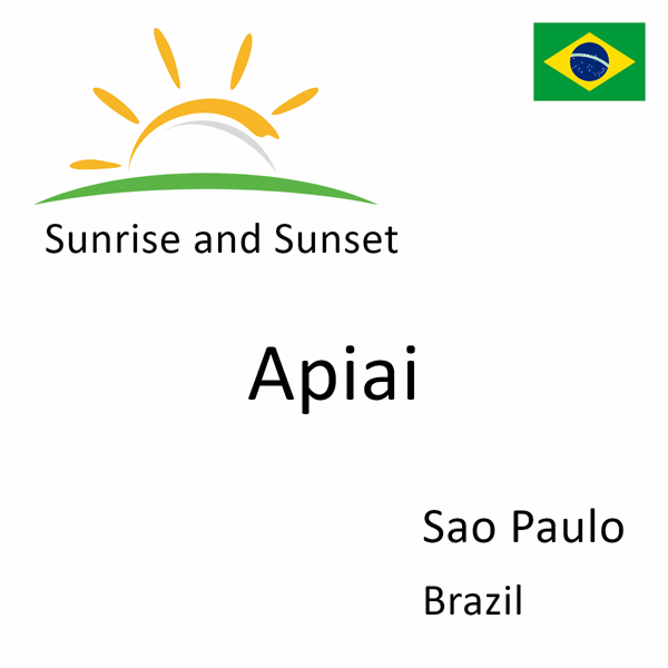 Sunrise and sunset times for Apiai, Sao Paulo, Brazil