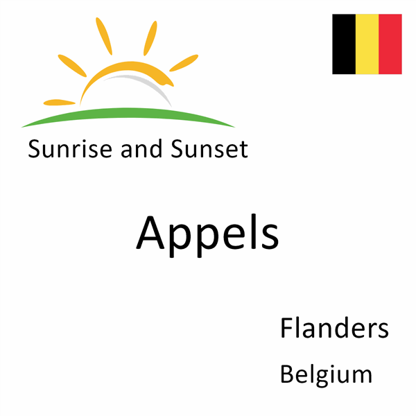 Sunrise and sunset times for Appels, Flanders, Belgium