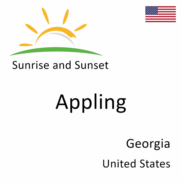 Sunrise and sunset times for Appling, Georgia, United States