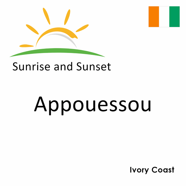 Sunrise and sunset times for Appouessou, Ivory Coast