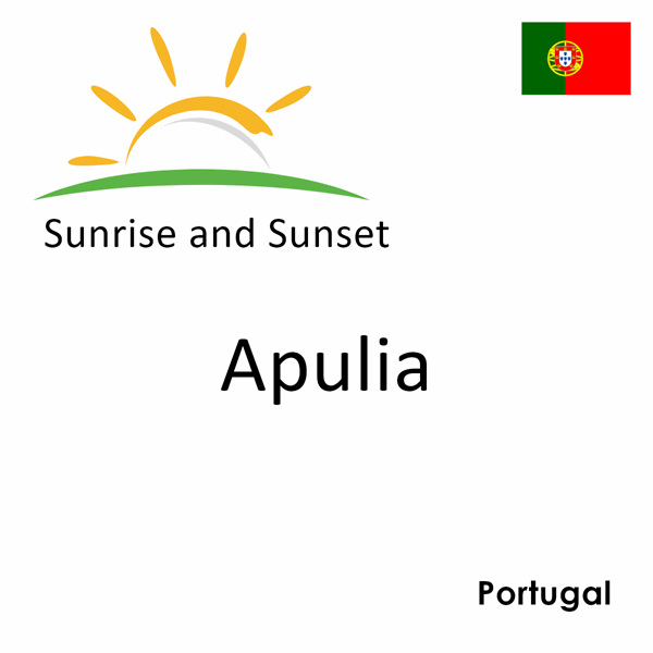 Sunrise and sunset times for Apulia, Portugal