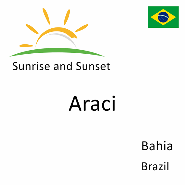 Sunrise and sunset times for Araci, Bahia, Brazil