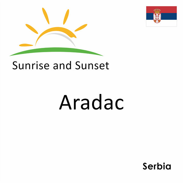 Sunrise and sunset times for Aradac, Serbia