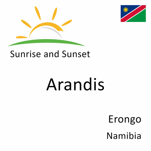 Sunrise and sunset times for Arandis, Erongo, Namibia