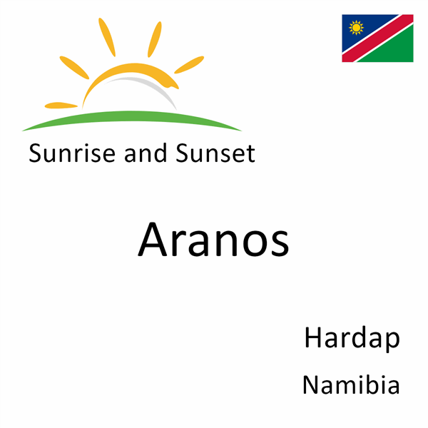 Sunrise and sunset times for Aranos, Hardap, Namibia