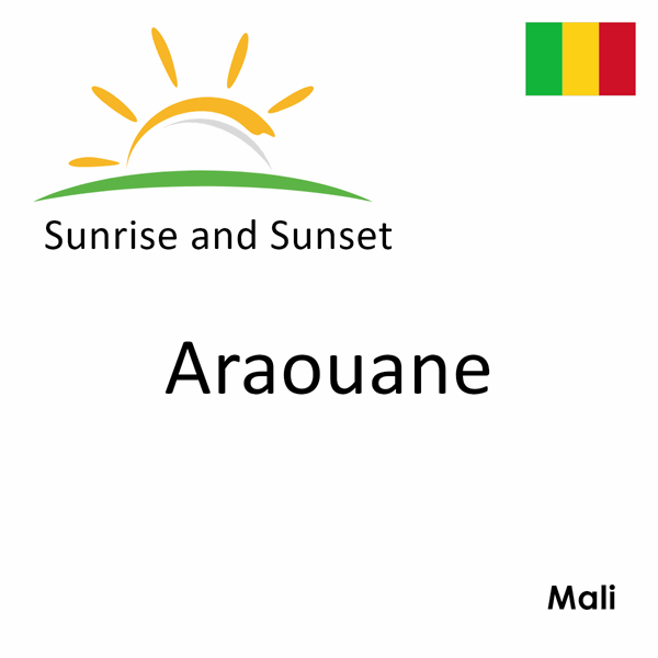 Sunrise and sunset times for Araouane, Mali