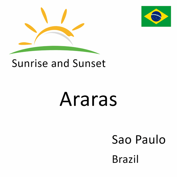 Sunrise and sunset times for Araras, Sao Paulo, Brazil