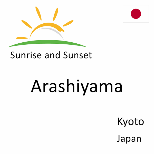Sunrise and sunset times for Arashiyama, Kyoto, Japan
