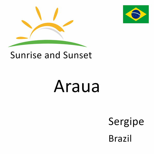 Sunrise and sunset times for Araua, Sergipe, Brazil