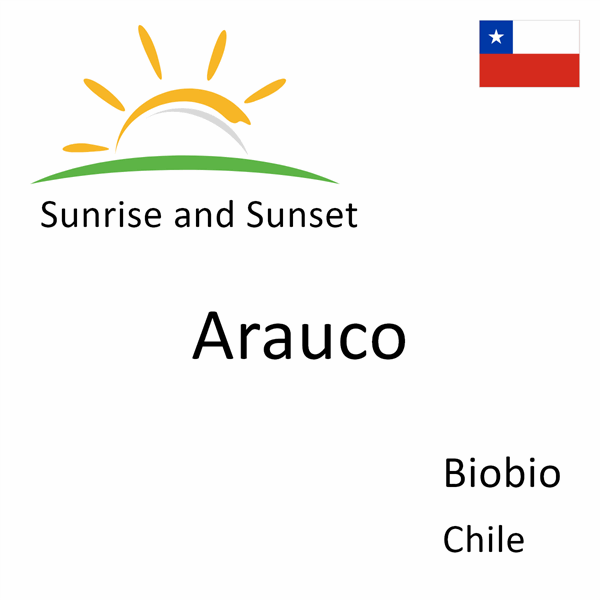 Sunrise and sunset times for Arauco, Biobio, Chile