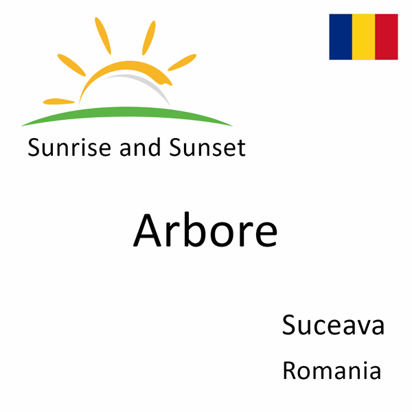Sunrise and sunset times for Arbore, Suceava, Romania