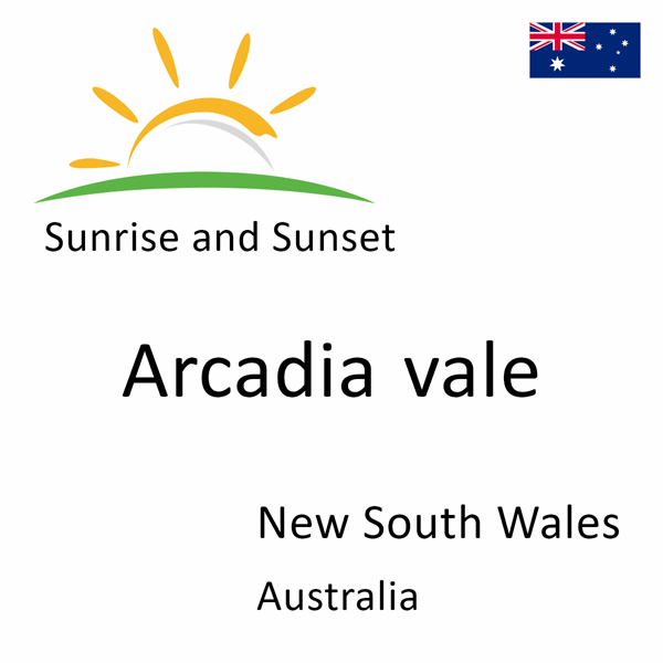 Sunrise and sunset times for Arcadia vale, New South Wales, Australia