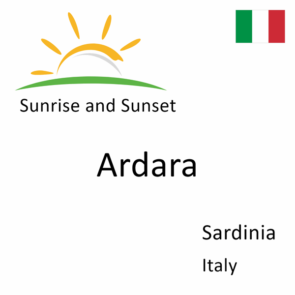 Sunrise and sunset times for Ardara, Sardinia, Italy