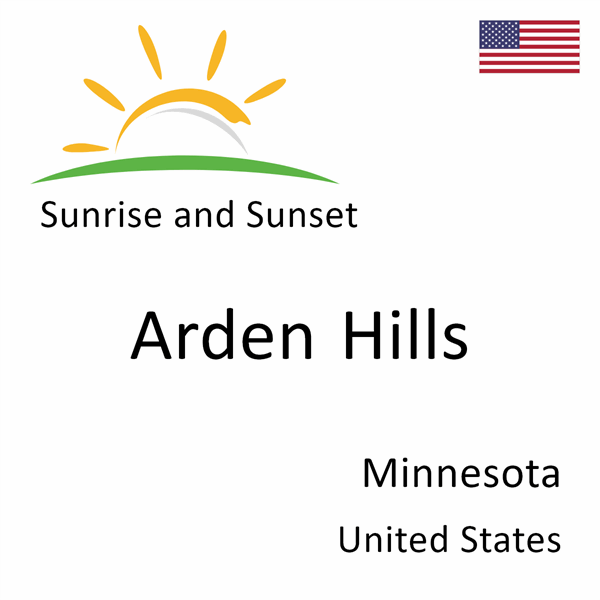 Sunrise and sunset times for Arden Hills, Minnesota, United States