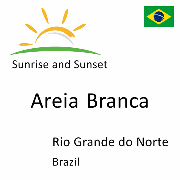 Sunrise and sunset times for Areia Branca, Rio Grande do Norte, Brazil