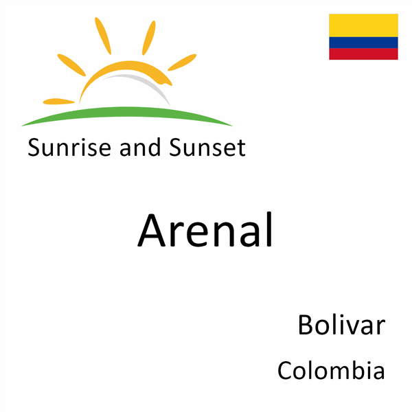 Sunrise and sunset times for Arenal, Bolivar, Colombia