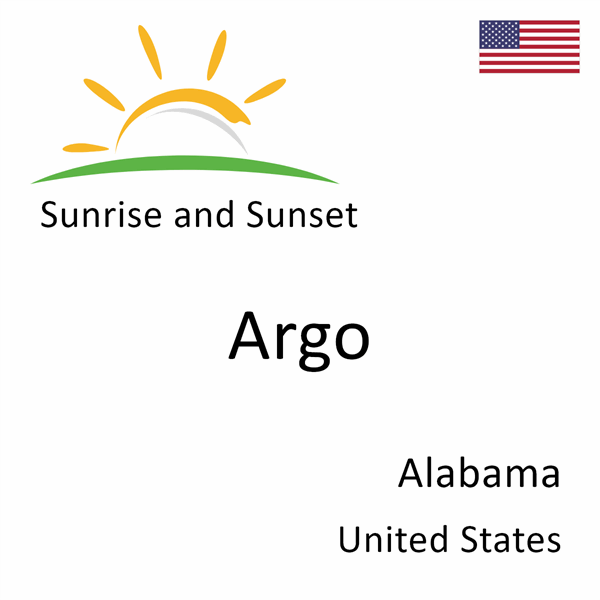 Sunrise and sunset times for Argo, Alabama, United States