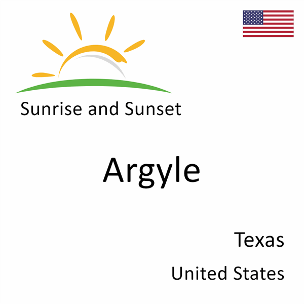 Sunrise and sunset times for Argyle, Texas, United States