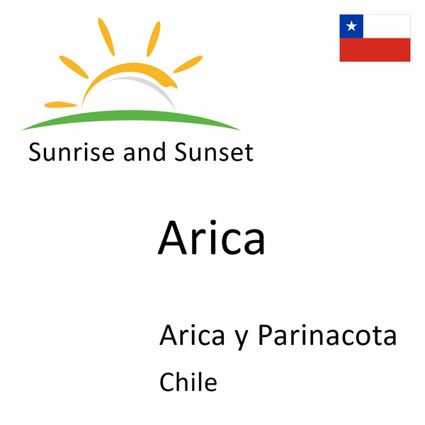 Sunrise and sunset times for Arica, Arica y Parinacota, Chile