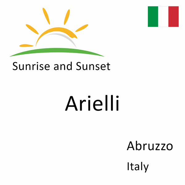 Sunrise and sunset times for Arielli, Abruzzo, Italy