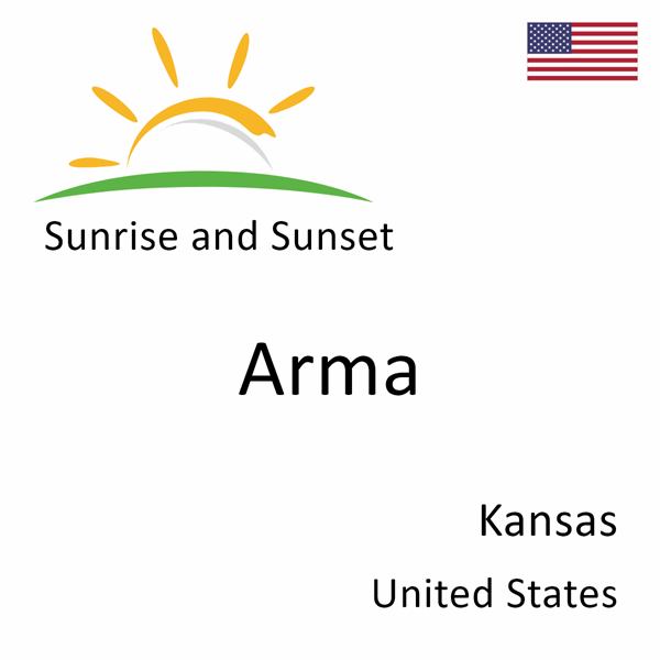 Sunrise and sunset times for Arma, Kansas, United States